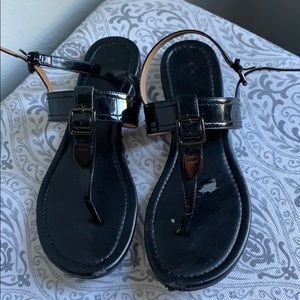 Black Coach buckle sandals